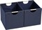 Large Foldable Storage Bins, Linen Fabric, Pack of 2, Storage Baskets with Wooden Carry Handles and Sturdy Heavy Cardboard